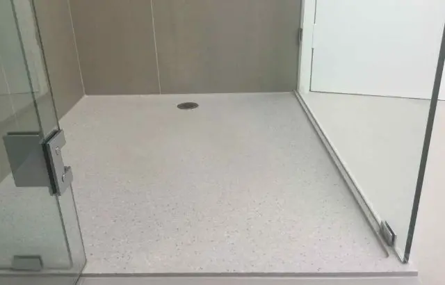 how to install a shower base on concrete floor