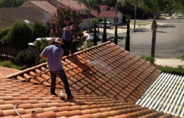chemical cleaning terracotta roof tiles