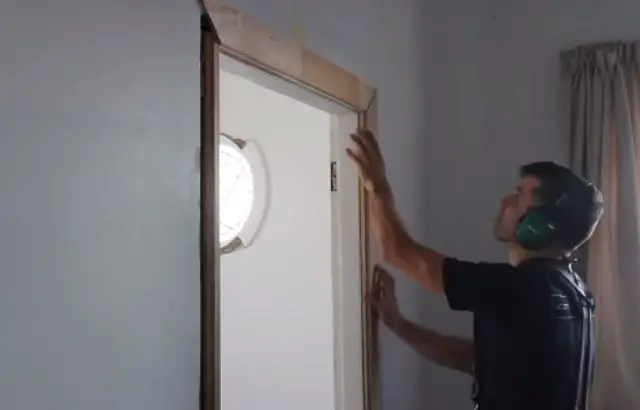 door too close to wall for trim