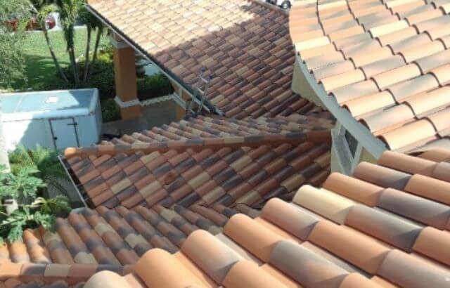 pressure washing roof tiles