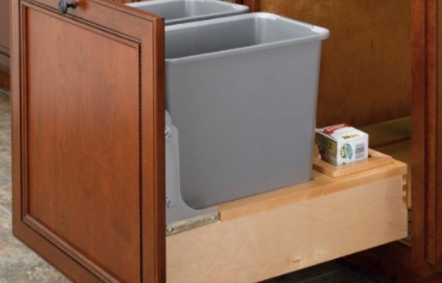 how to fix a pull out trash drawer