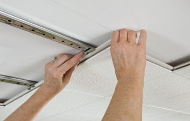 how to remove interlocking ceiling tiles