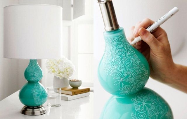 how to paint a ceramic lamp base