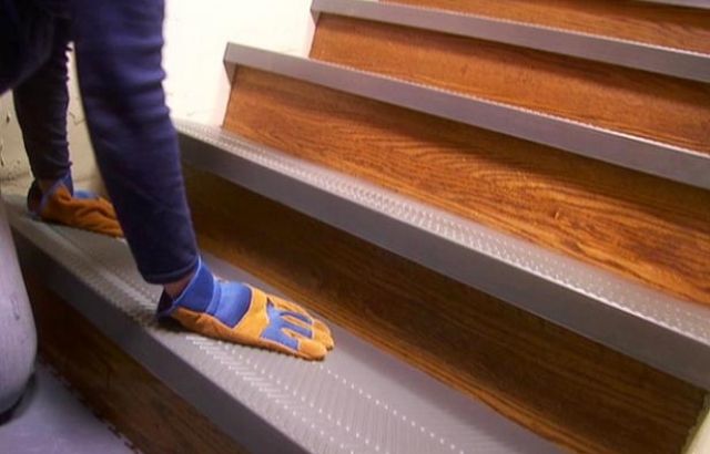 how to make wooden stairs less slippery