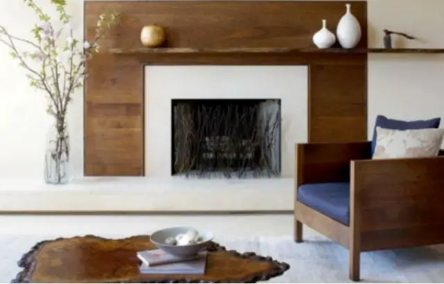 How to decorate a deep corner fireplace mantel