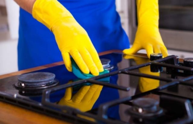 how to clean black stove top, burners