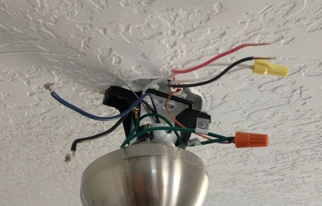 how to install a ceiling fan with a red wire