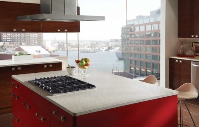 Alpine White Recycled Glass Kitchen Countertop