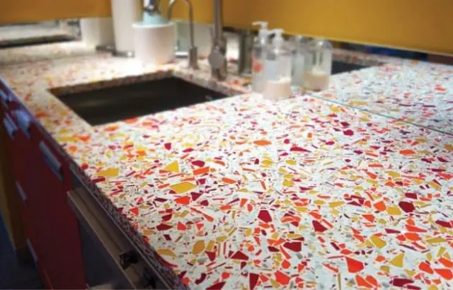 Colourful Recycled Glass Countertops