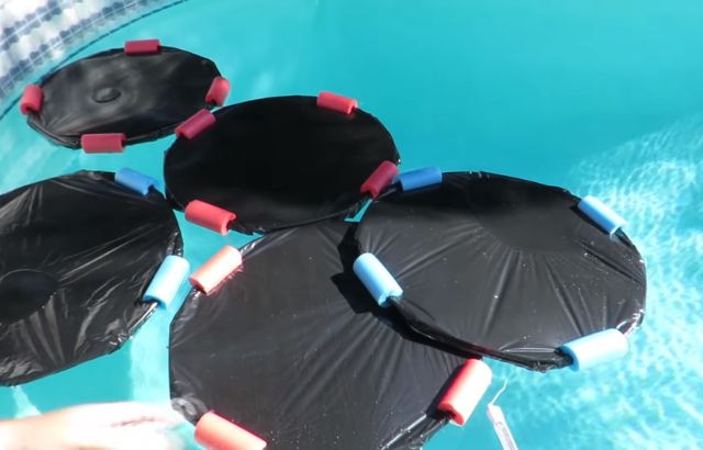 You can use solar rings and test the water's temperature regularly