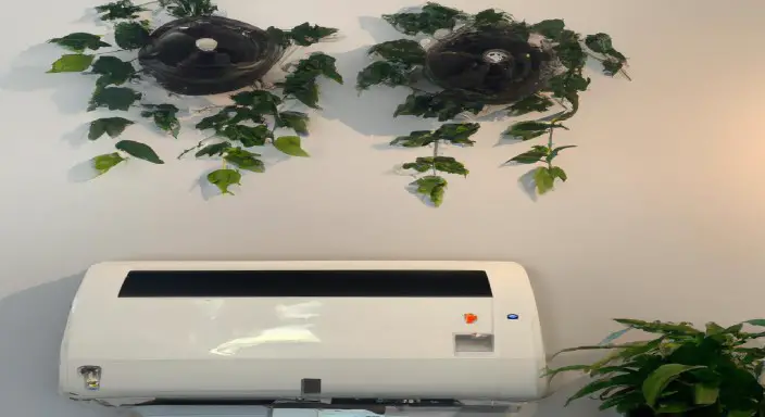 Use plants to decorate and hide your AC unit