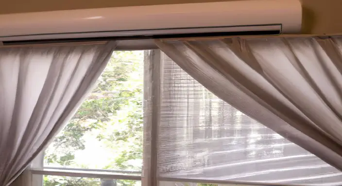 Drapes can effectively hide the unit itself