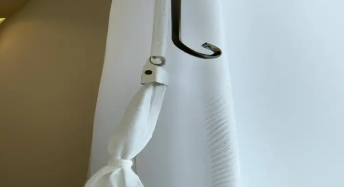 Hang hooks and install weights to tension the curtains (optional).