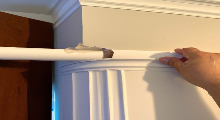 Putting up crown molding on the wall’s edges only.