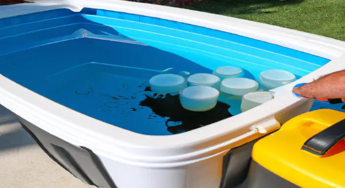 Add chemicals to water as you go along or at the end of the process