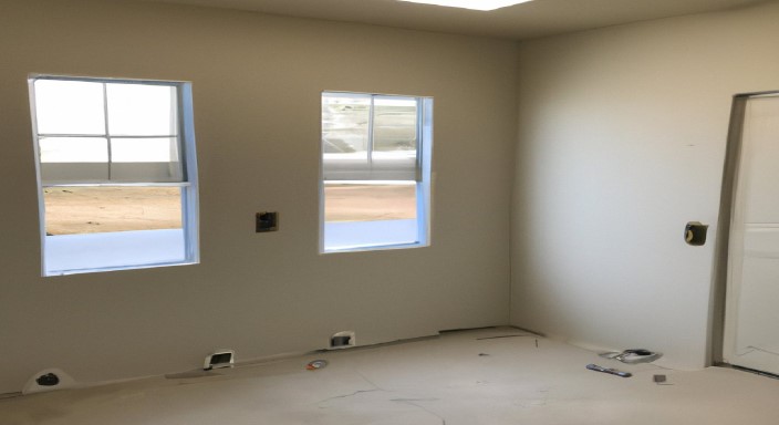 Set up the walls, windows, and doors of the laundry room.