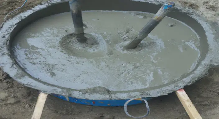 Pour cement into the hole and wait for it to dry