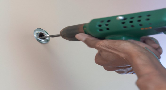 Insert and secure the hook into the drilled hole