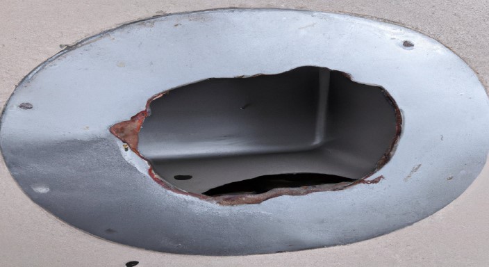 Cut a hole for the exhaust vent and fix it in place