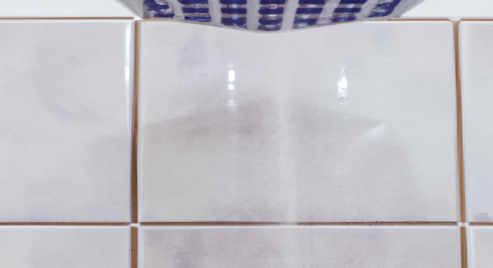 Spot-clean the stone tile shower with a mild cleanser