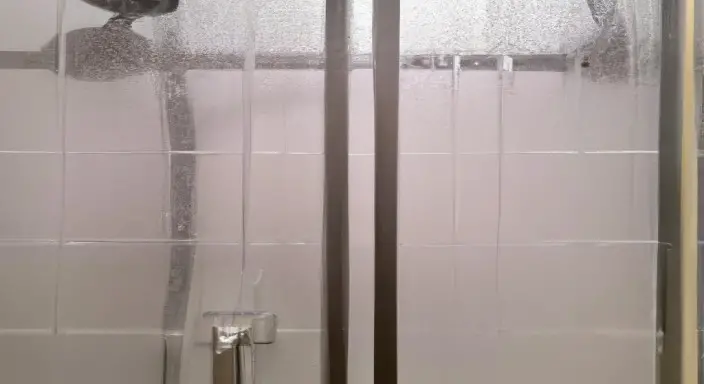 Identify the problem with the shower door.