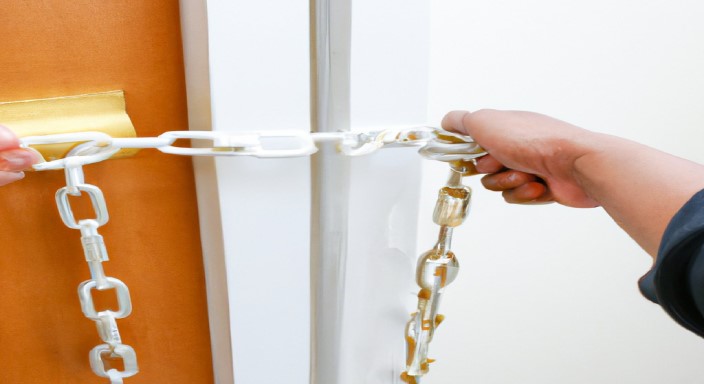Use a door chain