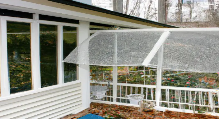 Assess the current state of the screen porch to Cover Screen Porch for Winter.  
