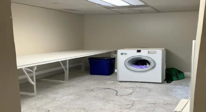 Clean up the area and enjoy the new laundry room.