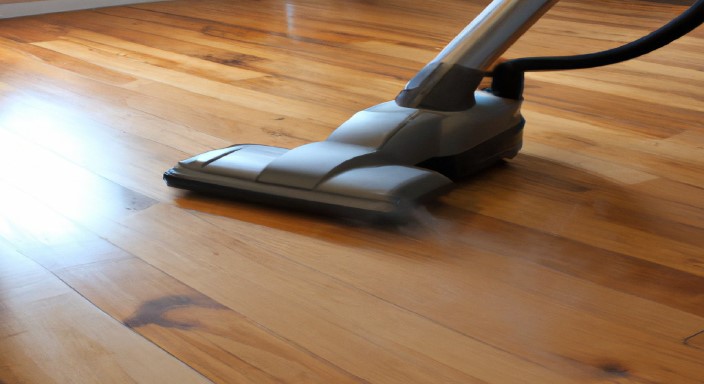 Vacuum the floor to remove dirt and debris