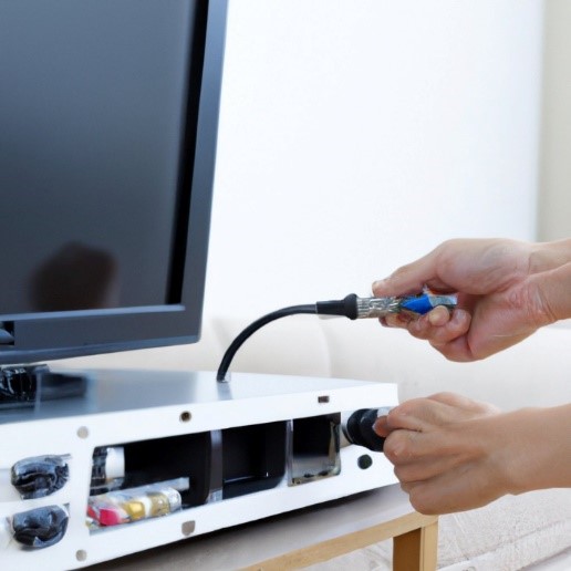 Connect the DVD player to the TV using the appropriate cable 