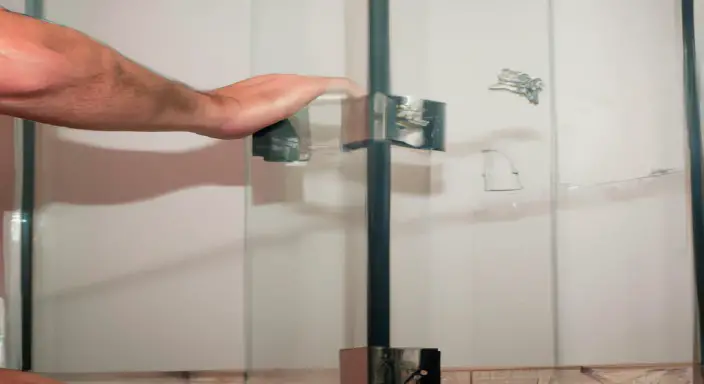 Adjust the top track of the glass shower door.
