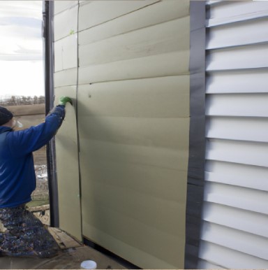 Prepare the siding for covering. 