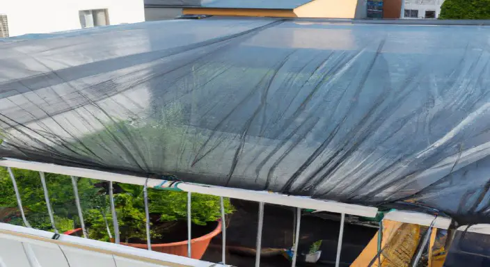 Lay a tarp or screen over the screen enclosure.