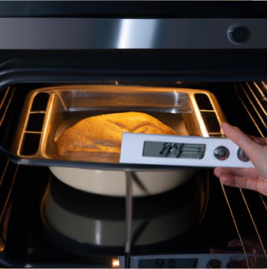 Remove the baking sheet from the oven and check the internal temperature with a food thermometer. 