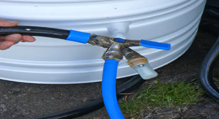 Install a temporary hose extension on your dry stop valve and connect it to a bucket.