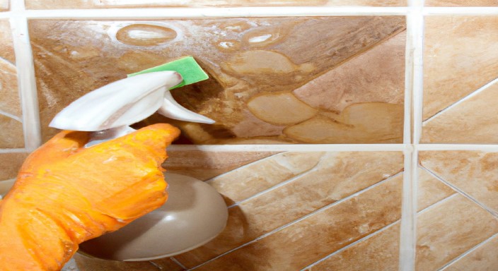 Apply the cleaning solution to the stone tile shower