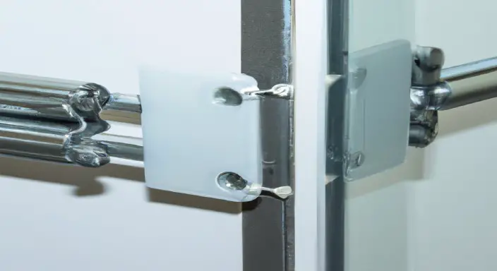 Adjust the hinges of the glass shower door.