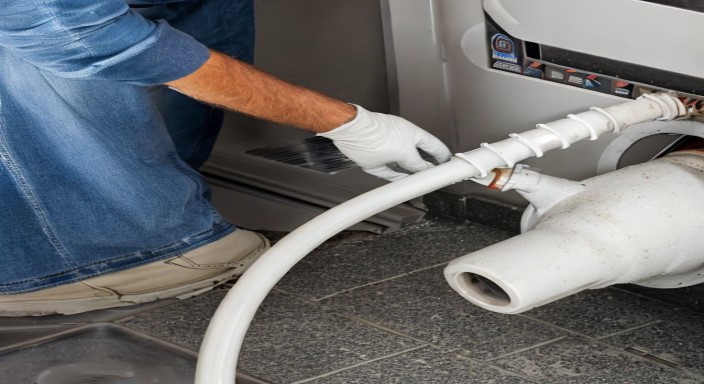 Clean the gas line and dryer connection. 
