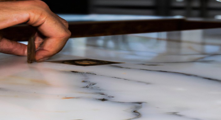 Make a mark on the quartz countertop