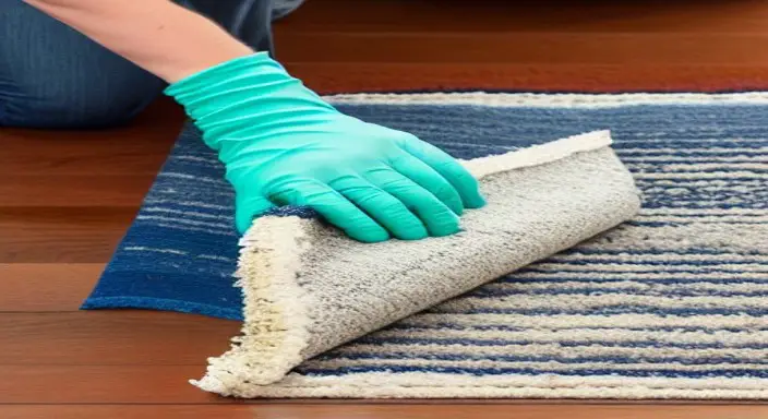 3. Prepare the rug for crease removal