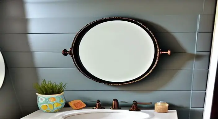 4. Mark the wall and use the drill and wall anchors to mount the mirror 