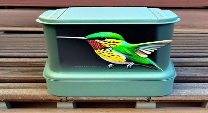 9. Gently and slowly cover the hummingbird with a small box or container 