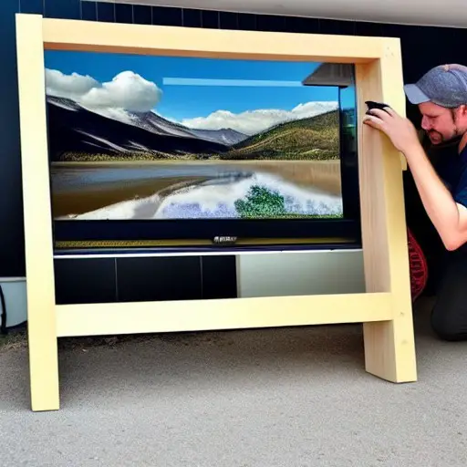 10. Install the TV in the frame 