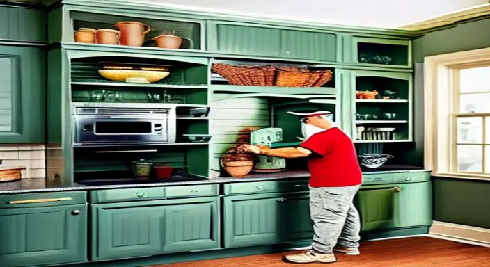 15. Clean the cabinets with soap and water