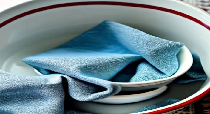 Place the fabric in a bowl of warm water and let it soak 