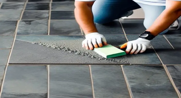 6. Remove the grout 