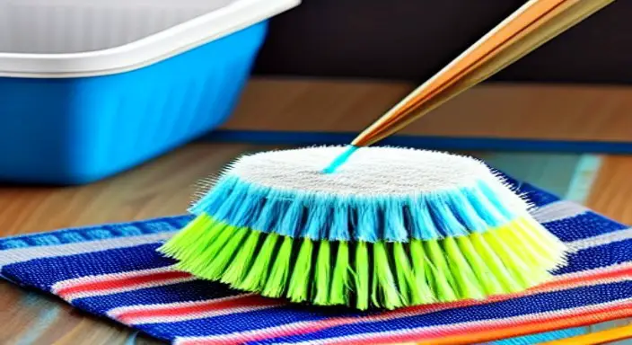 Use a laundry brush to scrub the pencil mark 