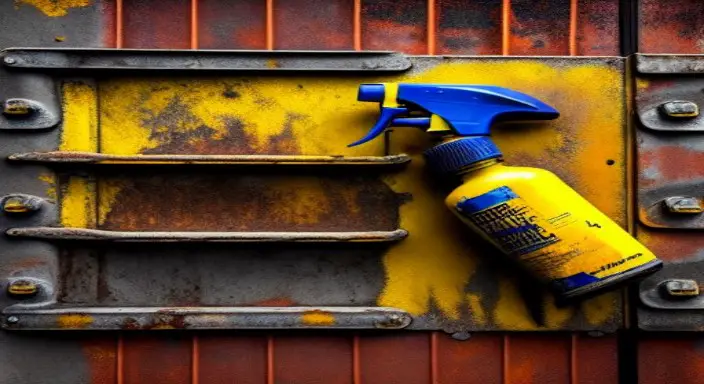 8. Spray the rusted area with WD-40 and let it sit for 15 minutes before scrubbing off the rust 