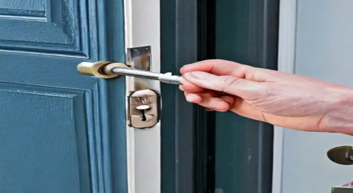3. Measure the hole size for the new lock on the door and make any necessary adjustments.