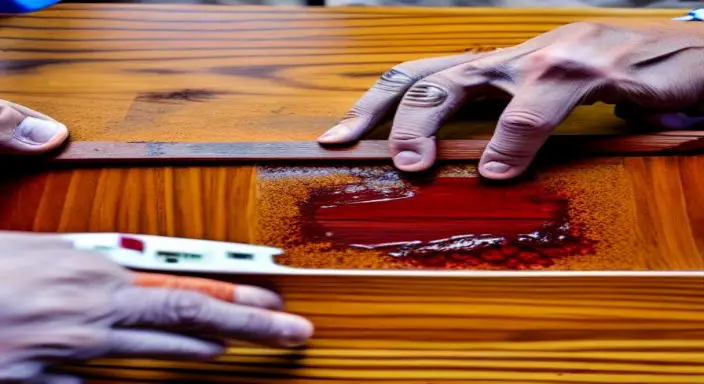 7. Test the stain on a sample piece of wood